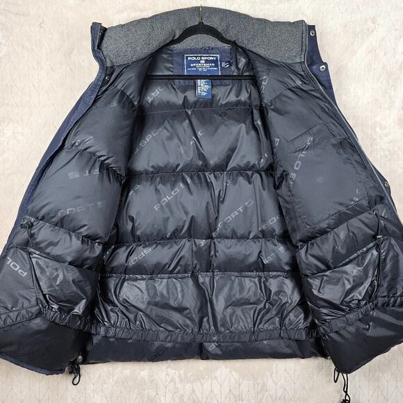 VTG Polo Sport Down Puffer Jacket Mens XXL Utility Chore Canvas Outdoor Gorpcore - Picture 2 of 11